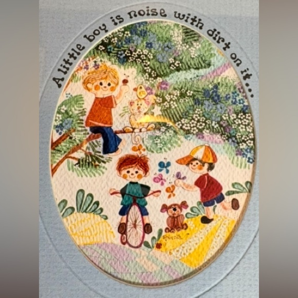 Rare Vintage 70’s Roberka McDowell Originals “Little Boys” Art - Picture 8 of 8